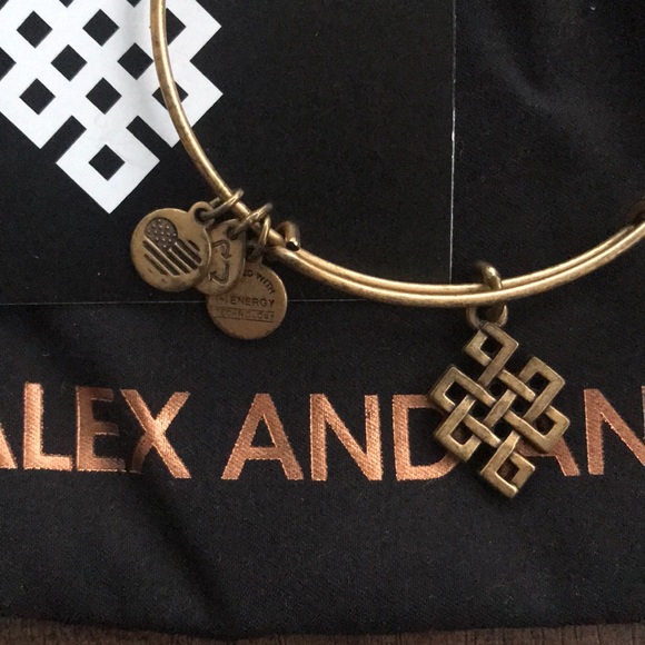 Endless Knot Gold Alex and Ani Bracelet - Picture 2 of 3
